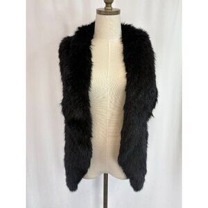 Yves Salomon Genuine Rabbit Fur Smokey  Blue Vest, Women's Sz 34